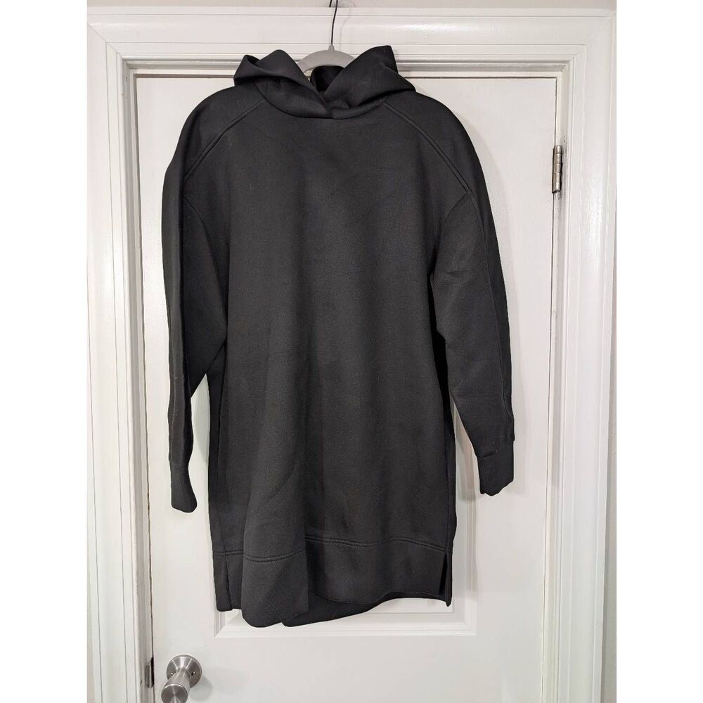 COS Hooded Sweatshirt Mini Dress women's XS black‎ scuba oversized modern